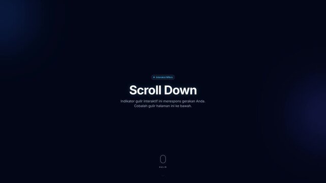 Minimalist Scroll Down Animation with Dark Background and Subtle Gradient.
