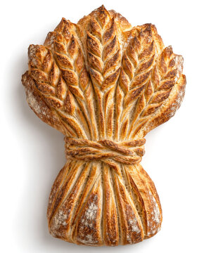 Bread Shaped Like a Sheaf of Wheat as a Symbol of Gratitude and Harvest Thanksgiving Service
