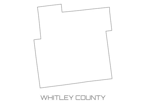 Whitley County map, Indiana State, USA