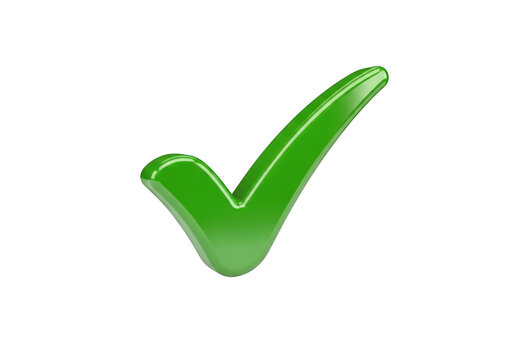 Green checkmark icon isolated on transparent background