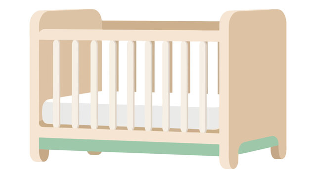 Minimalist Wooden Baby Crib with Green Base