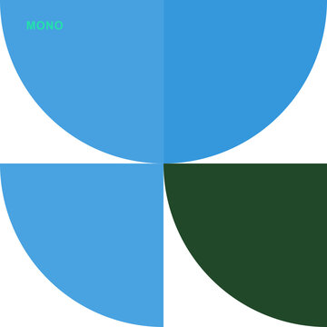 Geometric Quadrants Design with Overlapping Circles. Abstract Color Block Pattern