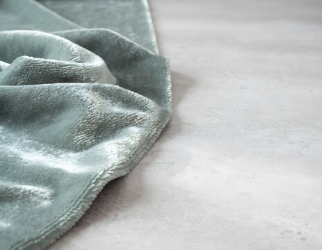 Sage Green Velvet Fabric Texture Background Copy Space