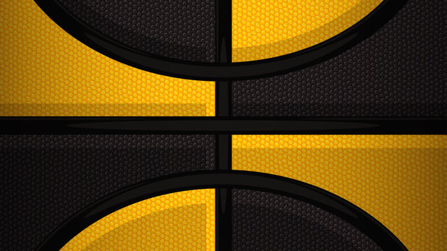 Vector basketball seamless background pattern repeating black and yellow