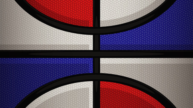 Vector basketball seamless background pattern repeating red white and blue