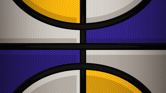 Vector basketball seamless background pattern repeating purple yellow and white