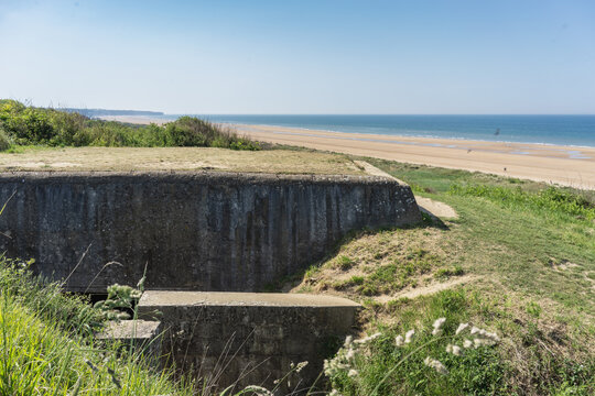 WWII bunker overlooking Omaha Beach, Normandy