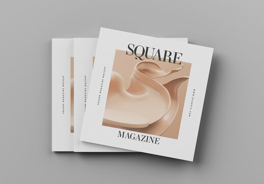 Square Magazine Cover Mockup
