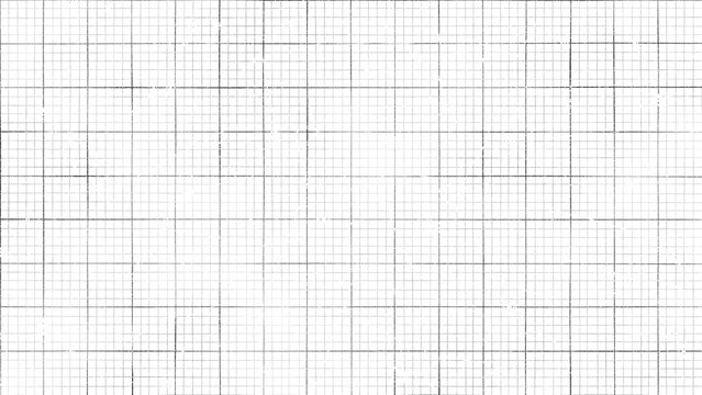 Scratched grunge graph paper grid with minor and major lines isolated on transparent background