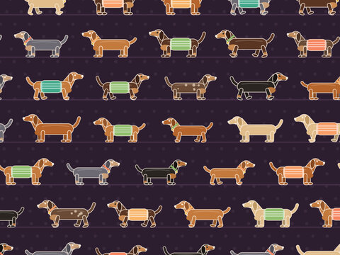 Dog Lover Dachshund Repeat Pattern For Textile