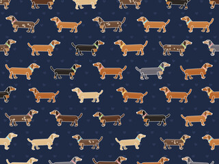 Fototapeta premium Cartoon Dachshunds Pet Shop Background Vector Illustration