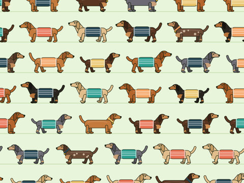 Dog Lover Dachshund Repeat Pattern For Textile