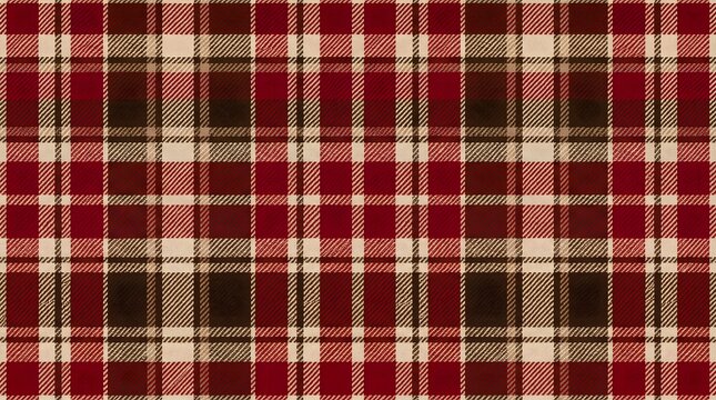 Red and black tartan plaid pattern fabric texture background