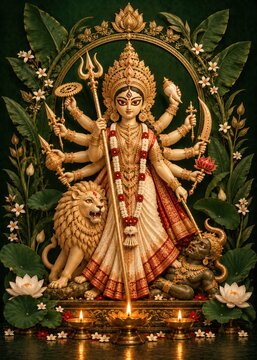 Goddess durga idol during durga puja