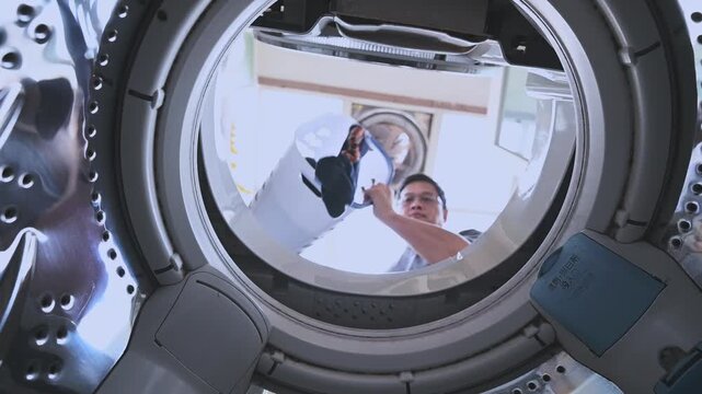 Wide Angle View Inside a Top Load Washing Machine