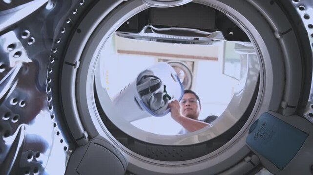 Wide Angle View Inside a Top Load Washing Machine