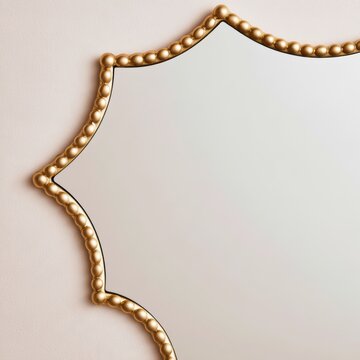 Gold Beaded Star-Shaped Decorative Wall Mirror Detail