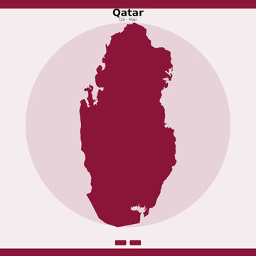 Qatar country flag vector map illustration graphic design