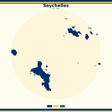 Seychelles country flag vector map illustration graphic design