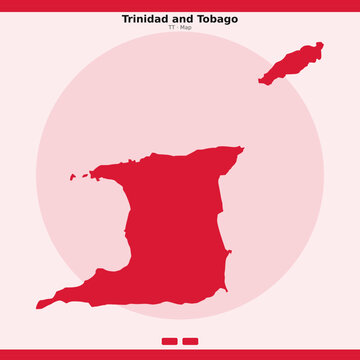 Trinidad and Tobago flag vector map illustration graphic