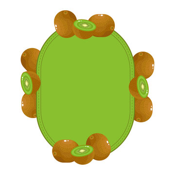 Kiwi fruit frame with copy space for organic grocery store design