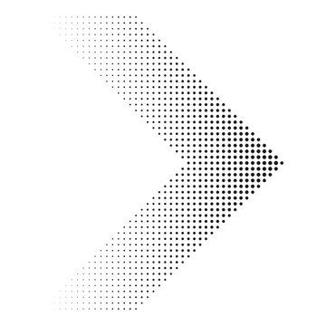 Linear Halftone Dots Chevron Facing Right