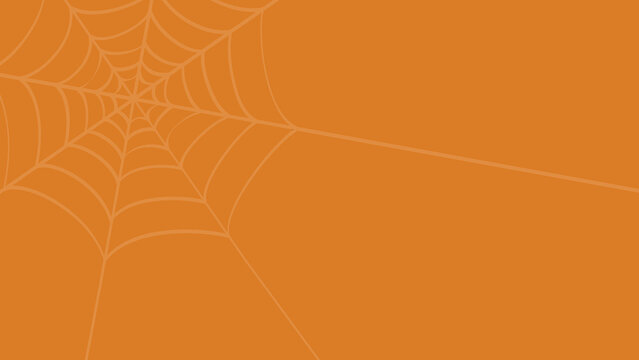 Simple orange background featuring a large intricate spiderweb for halloween themes graphic resources spiderweb halloween background minimalist decoration creative mysterious wallpaper