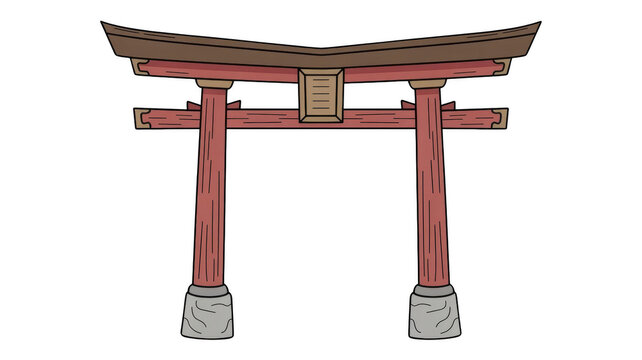 Japanese torii gate png traditional shrine gate png Japanese architecture png red gate png transparent image