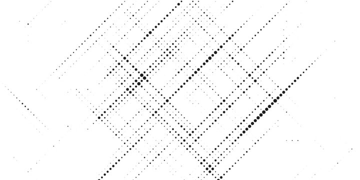 Black geometric halftone crossing line pattern vector illustration for modern background, technology design, digital texture, poster and branding