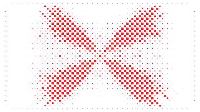 Red sparse square particle pattern with scattered geometric blocks and fading elements, abstract modern background vector design