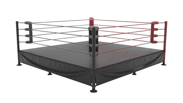 Wrestling ring png professional boxing ring png red ropes png sports arena png wrestling equipment png transparent background image