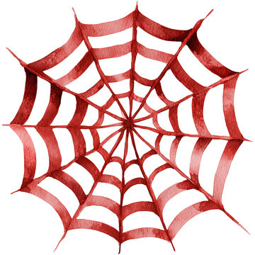 Water color illustration of Spiderwebs for Halloween on transparent background
