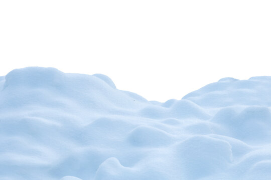 Christmas winter natural snow isolated. Large beautiful snowdrift cutout.