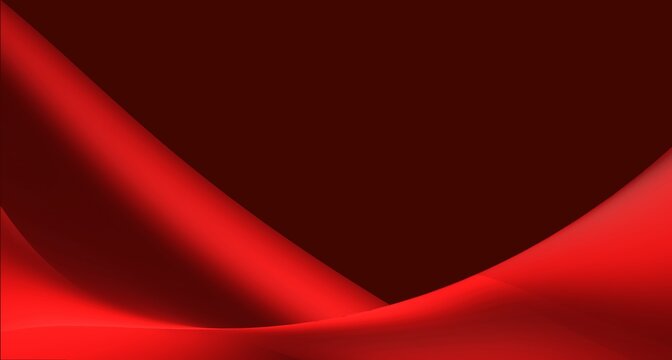 Red Christmas Abstract Background with Glowing Wave and Festive Light