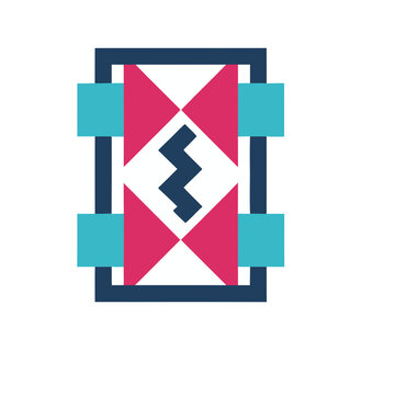 Abstract geometric design with zig-zag element