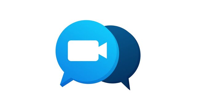 Animated video call chat bubble icon