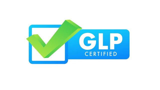 GLP certified good laboratory practice label animation