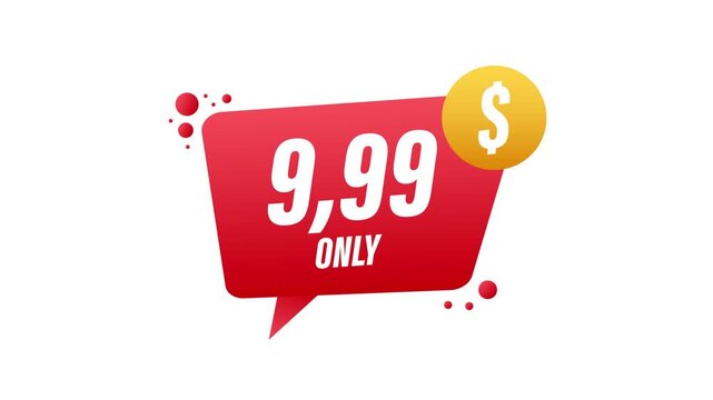 Only 9.99 dollar price tag animation