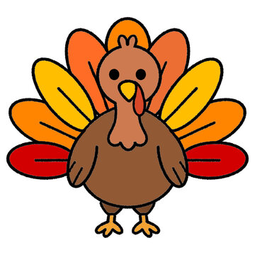 Cute Cartoon Turkey Illustration