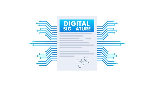 Digital signature technology for electronic documents animation