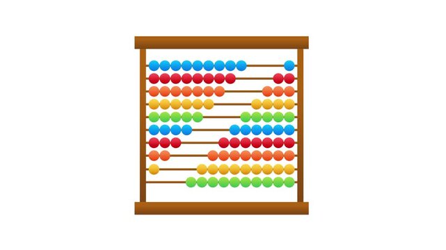 Animated colorful wooden abacus performing calculations