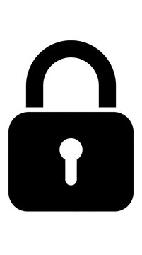 Minimalist padlock vector icon representing cybersecurity, data protection, privacy, secure access, and digital security.