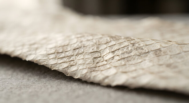Macro close up of white python snakeskin leather texture