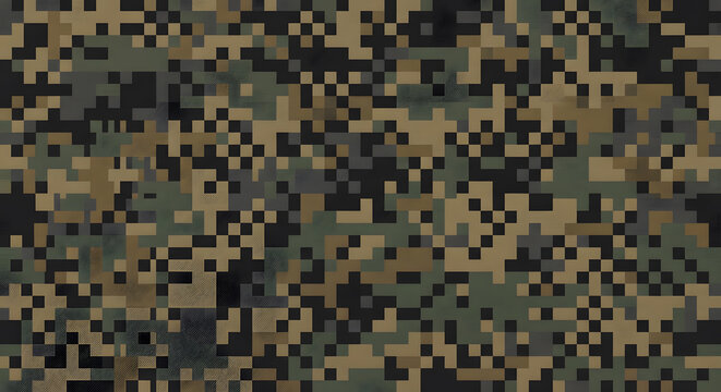 Digital pixel camouflage seamless pattern texture