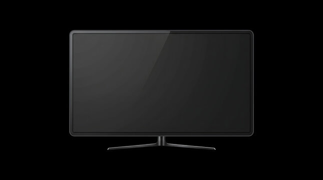 Modern television mockup isolated on black background