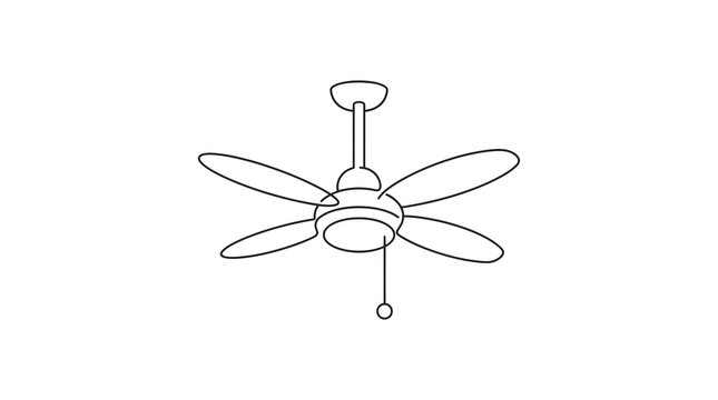 ceiling fan icon vector outline design element