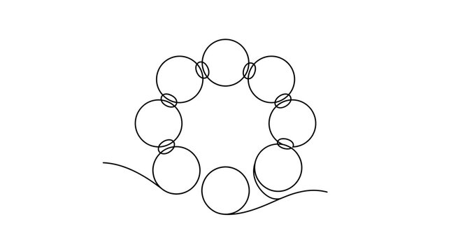 continuous line art circle design vector graphic resource