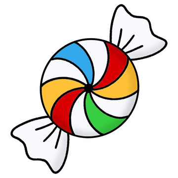 Colorful Wrapped Hard Candy Illustration