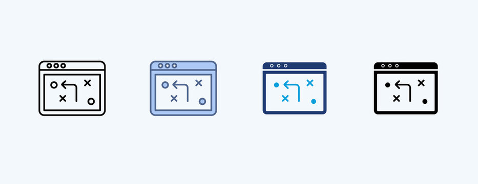 Tactics Multiple Icon Illustration Vector, Contains 