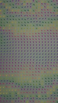 Spin Echo Refocusing Lattice of Precessing Arrows Swept by a Hard Inversion Pulse Seamless Loop in cool sage tones vertical 9:16